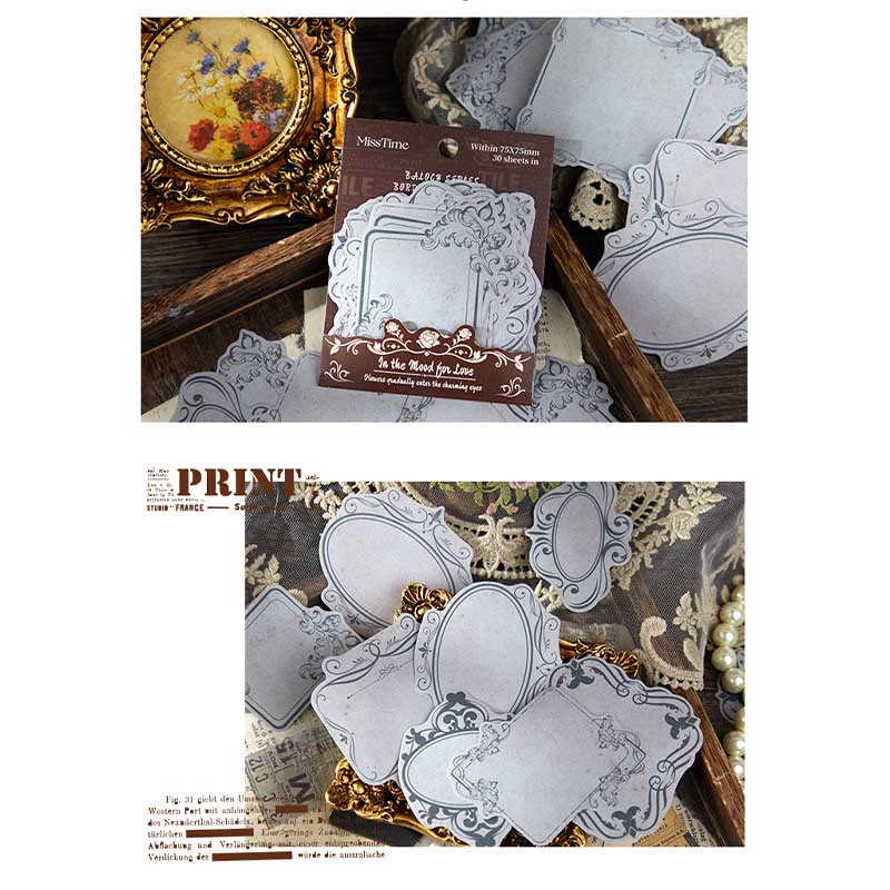 Baroque Series Border Notes Paper Set Decorative Journaling Paper