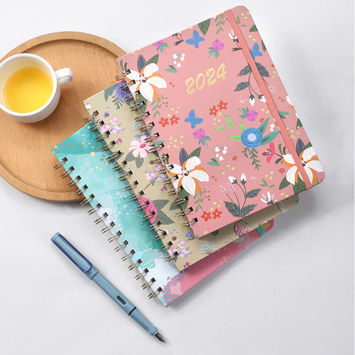 A5 Flowers Cover Notebook For Daily Record Student Gift