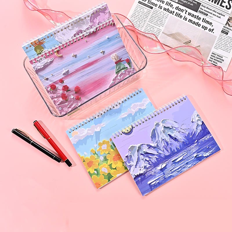 Oil Painting Learning Stationery Notebook For Students Coil Book