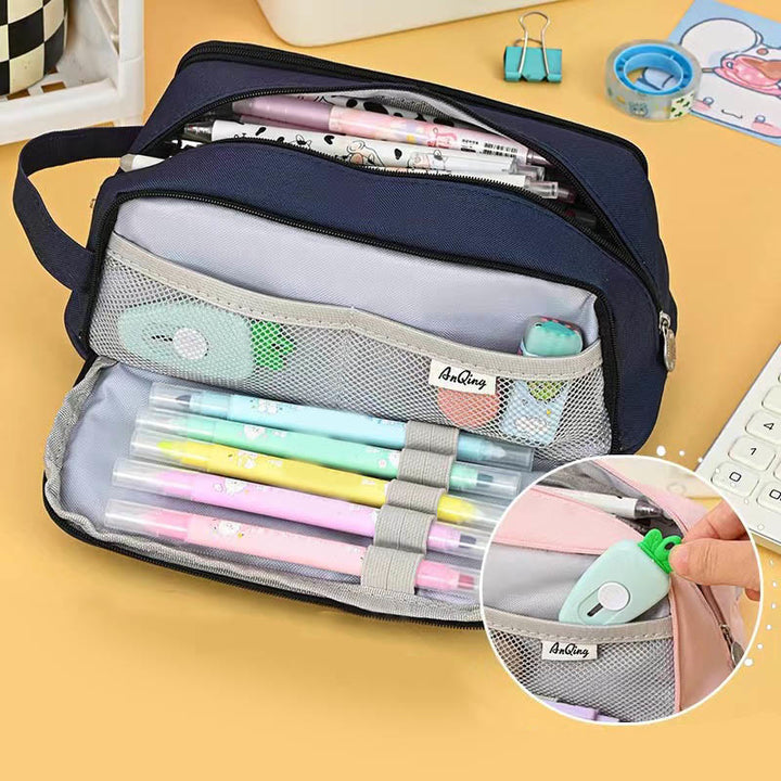 Bright Color Stationery Bag Multifunctional Pencil Case For Kids