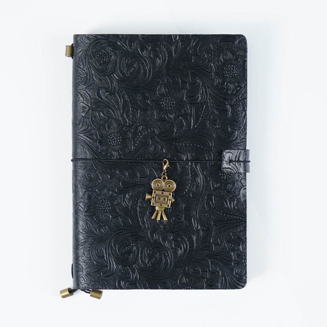 Vintage Engraved Leather Cover Notebook For Travel Daily Record