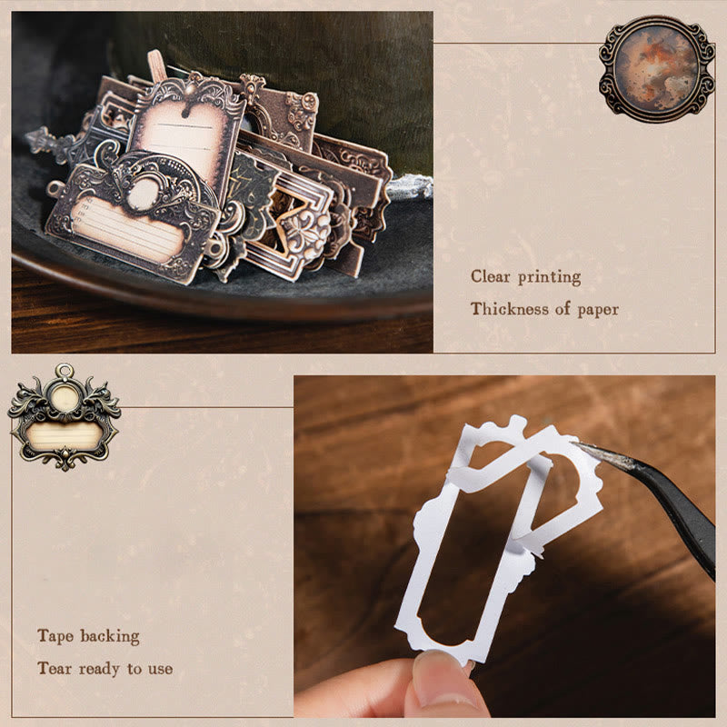 20pcs Pack Antique Metal Label Series Sticker For DIY Journal Decor