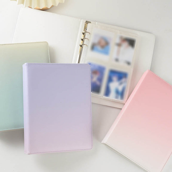 Gradient Color Photo Album With A5 Leather Cover Loose Leaf Binder