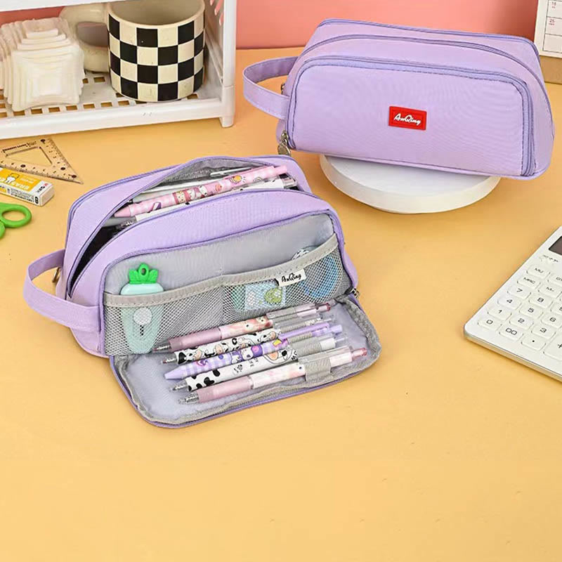 Bright Color Stationery Bag Multifunctional Pencil Case For Kids