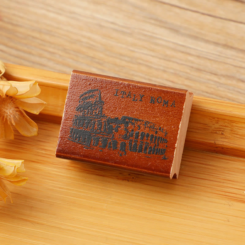 9 Styles Vintage Wooden Rubber Stamps For Card Making