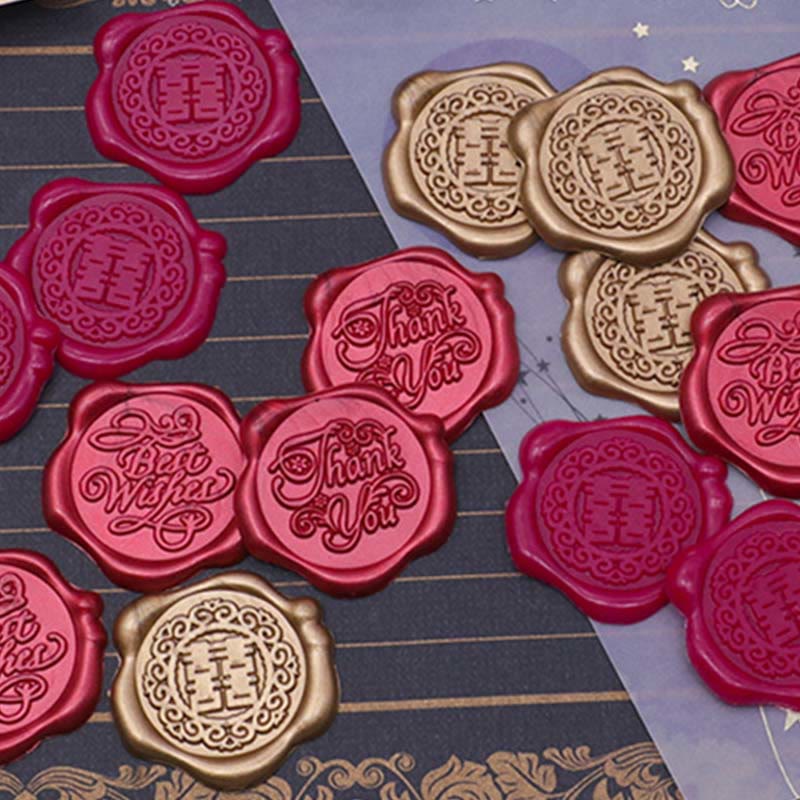 10pcs Thank You Wax Seal Stamp Sticker For Envelope