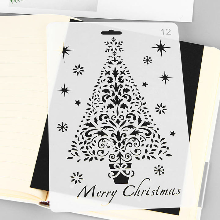 Christmas Painting Template Hollow Out Drawing Board For Kids DIY