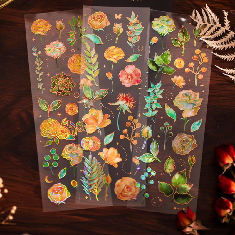 Blooming Flower Garden Series PVC Sticker For Journal Decor