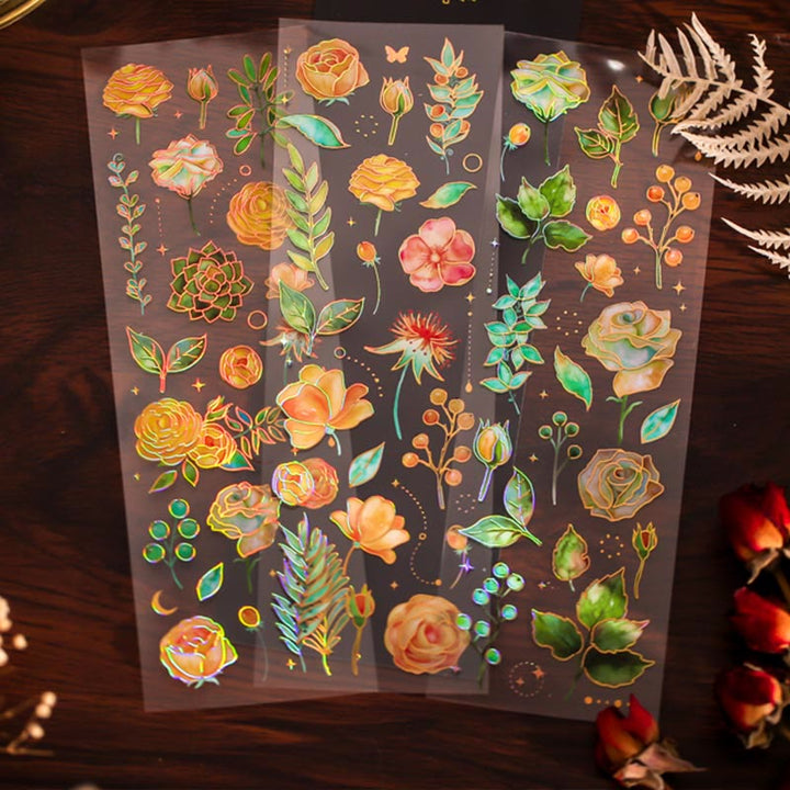 Blooming Flower Garden Series PVC Sticker For Journal Decor