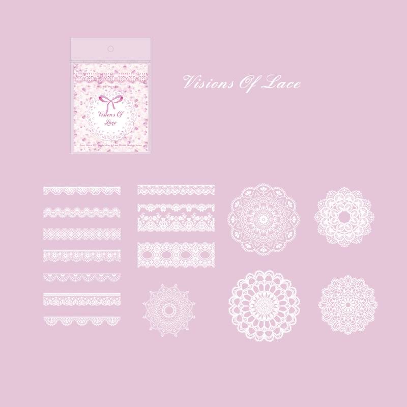 Floral Lace Series PET Sticker Set For Journal Decor