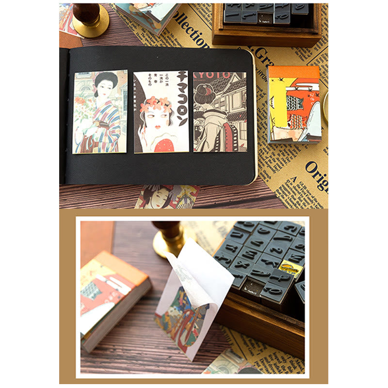 Creative Mini Stickers Vintage Portable Washi Journal Decor