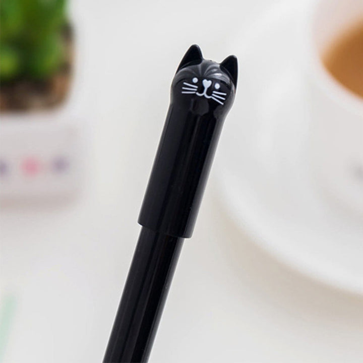 0.5mm Black Ink Tip Pens Cute Cat Pattern For Students