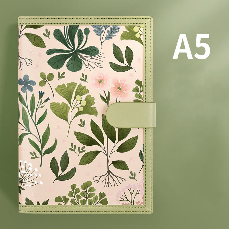 A5 Cute Floral Leather Cover Notebook For Diary Record