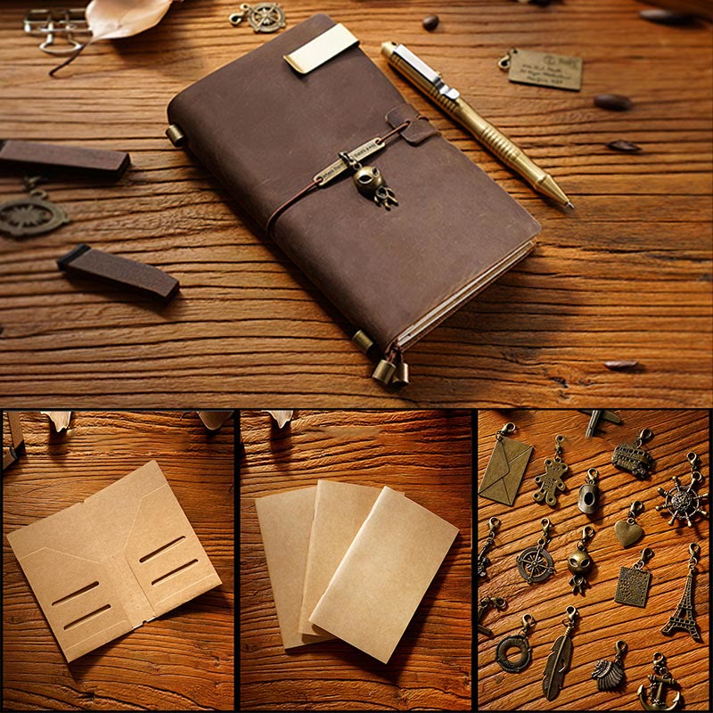 Business Genuine Leather Cover Notebook For Travel Daily Record