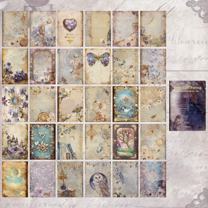 Night Fantasy Series Scrapbook Paper Decorative Journaling Paper