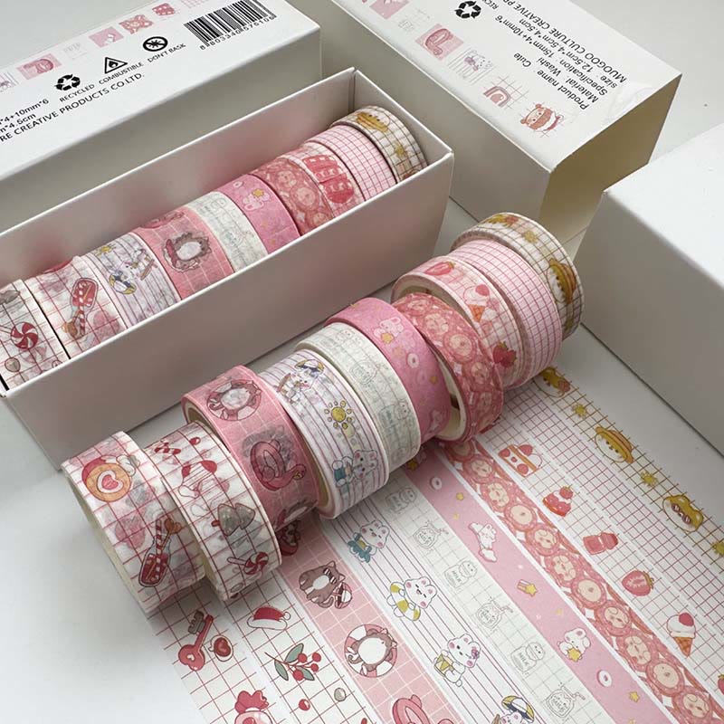 10pcs Set Decorative Tape Retro DIY Scrapbook Decor