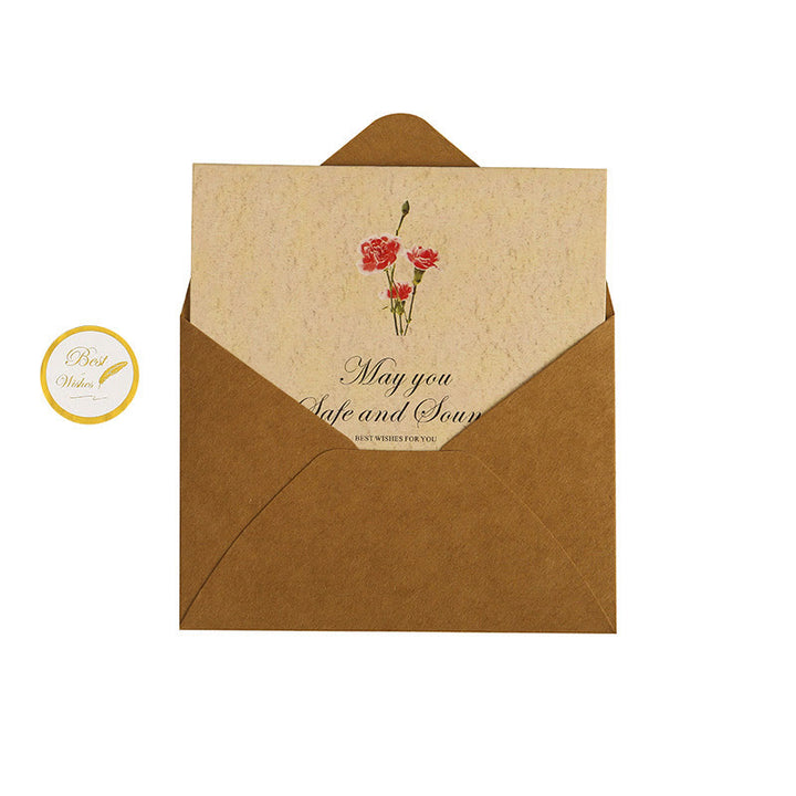 Flower Greeting Card With Envelopes For Mail Letter