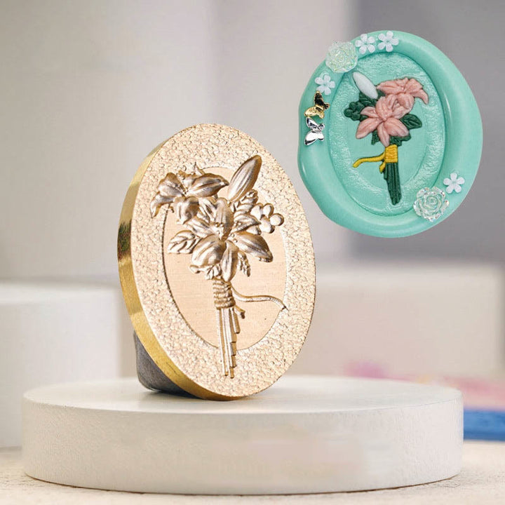 3D Embossed Flower Peach Series Seal Wax Stamp Decorative Gift