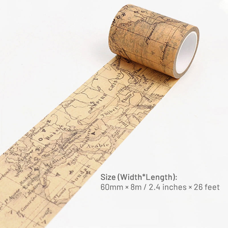 Gothic Style Washi Tape Number Alphabet Newspaper Map Letters Theme