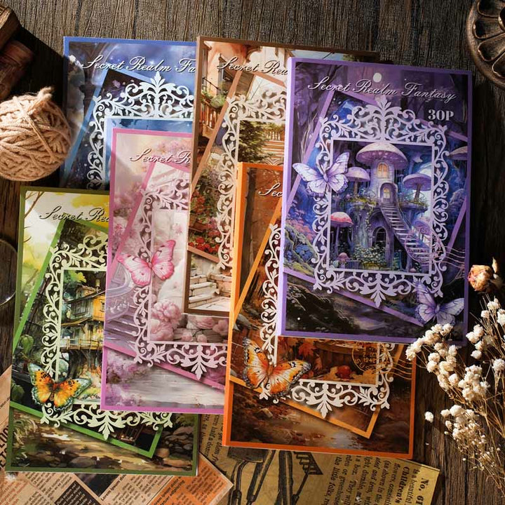 Secret Fantasy Series Paper Set Decorative Journaling Backing Paper