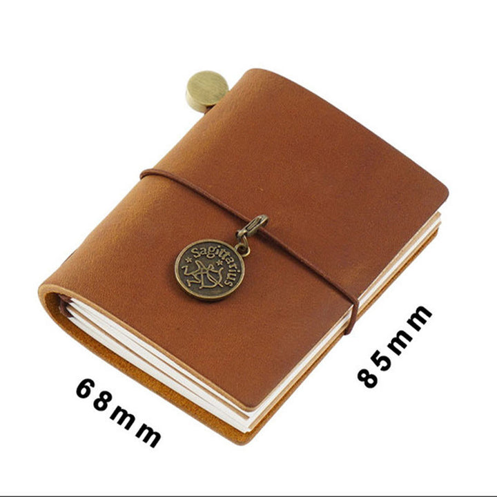 Mini Classic Leather Cover Notebook For Travel Daily Record