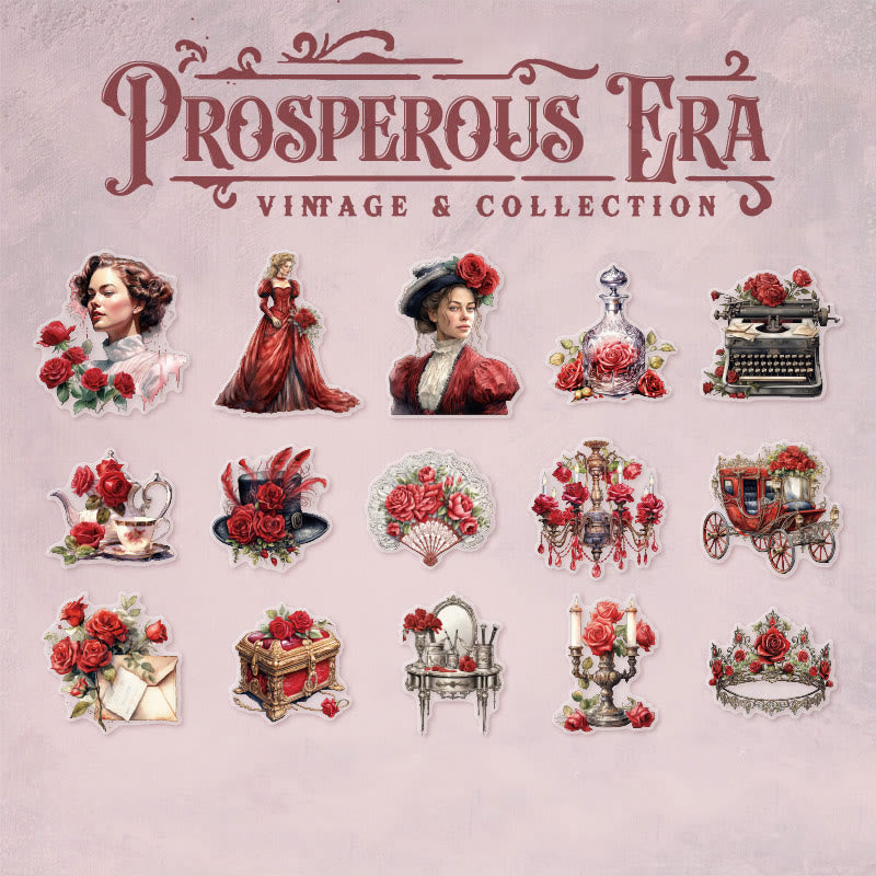 Vintage European Style Prosperous Era Series PET Sticker