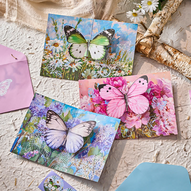 Butterfly Bell Dream Series Retro Golden Greeting Card Envelope Set