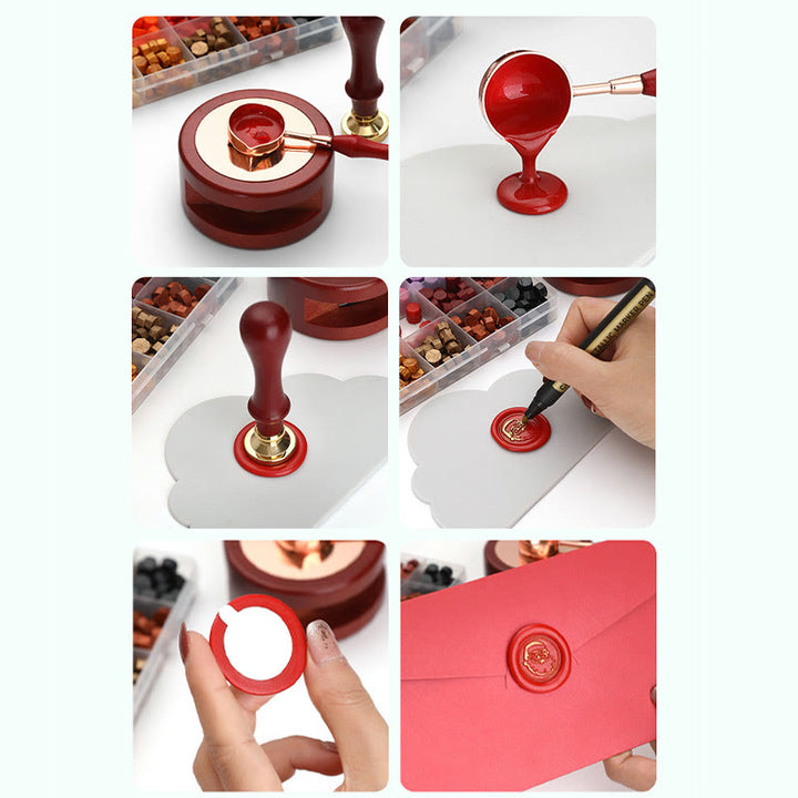 Happy Mail With Rose Series Wax Seal Stamps Gift Set