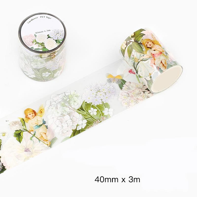 Flowers Filled The Garden Series PET Tape Decorative Scrapbook Tape