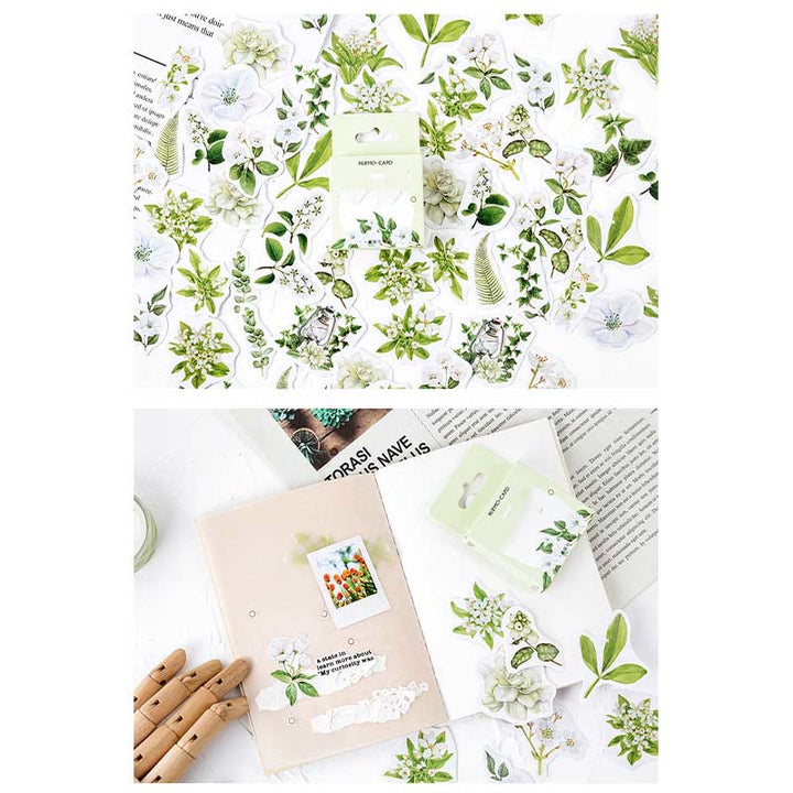 46pcs Gardenia In Blossom Series Sticker For DIY Journal Decor