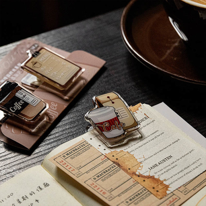 Coffee Time Acrylic Clips Vintage Paper Photo Clip