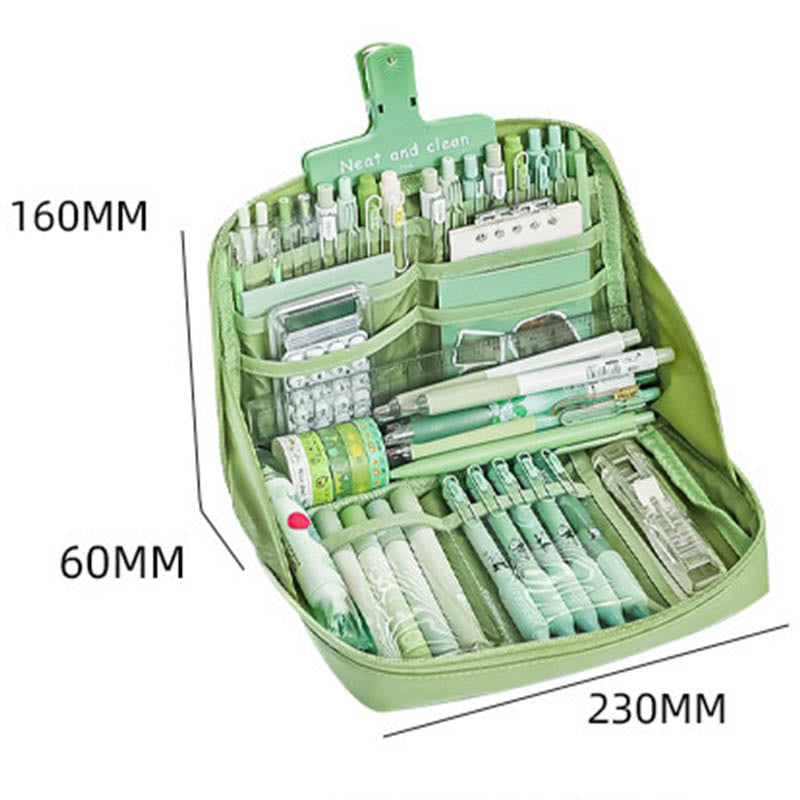 Large Capacity Stationery Bag Wide Open Pencil Case For Kids