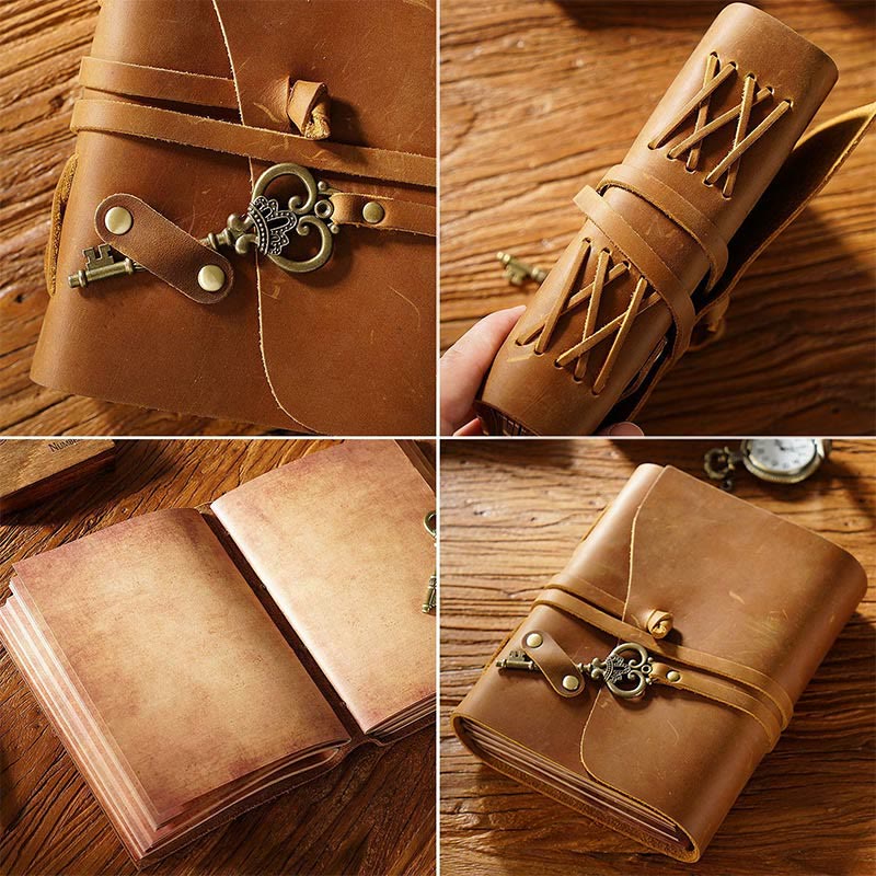 Retro Classic Leather Cover Notebook For Travel Daily Record