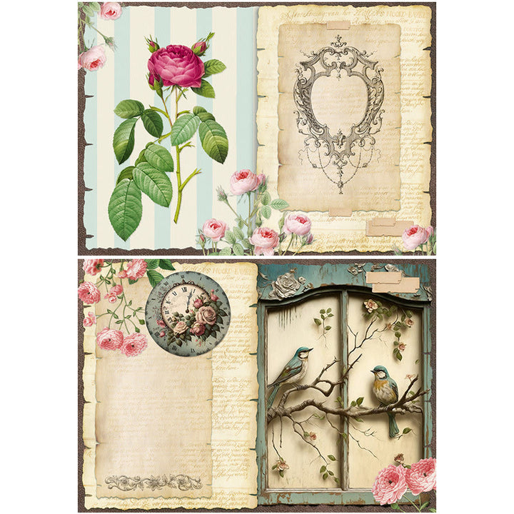 Romantic Flower Sea Paper Sticker Set Decorative Journaling Paper