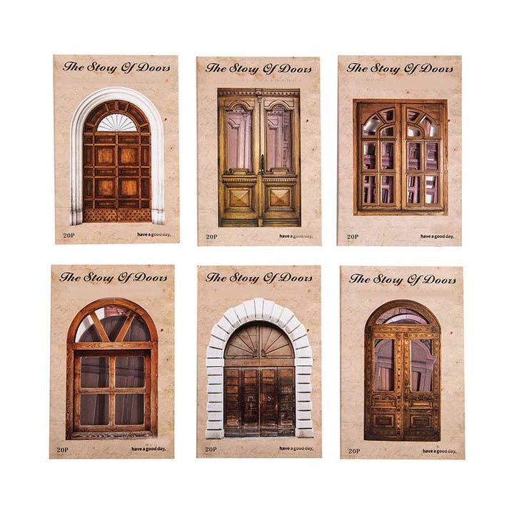 Vintage Story Of Doors And Windows Scrapbook Journaling Backing Paper