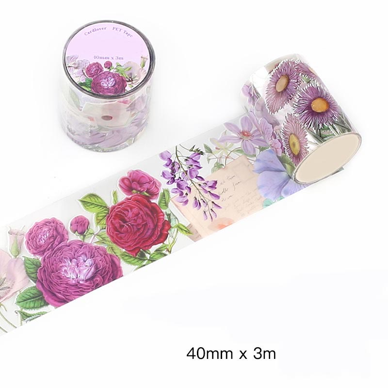 Flowers Filled The Garden Series PET Tape Decorative Scrapbook Tape