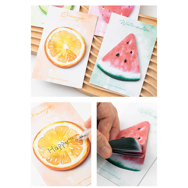 Cartoon Fruit Series Notes Round Marker Memo Student Gifts