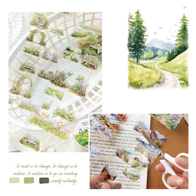 Small Forest Series PET Tape Decorative Scrapbook Tape