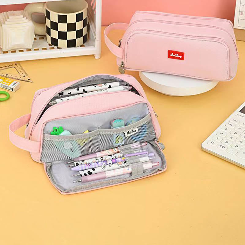 Bright Color Stationery Bag Multifunctional Pencil Case For Kids