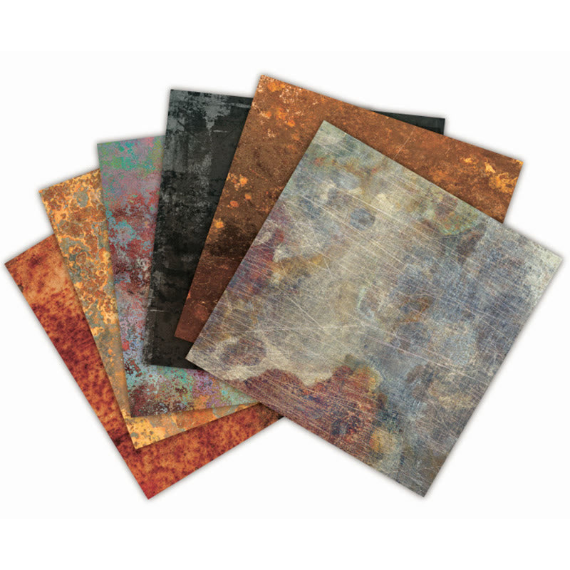 6 Inch Metal Texture Paper Set Decorative Journaling Paper