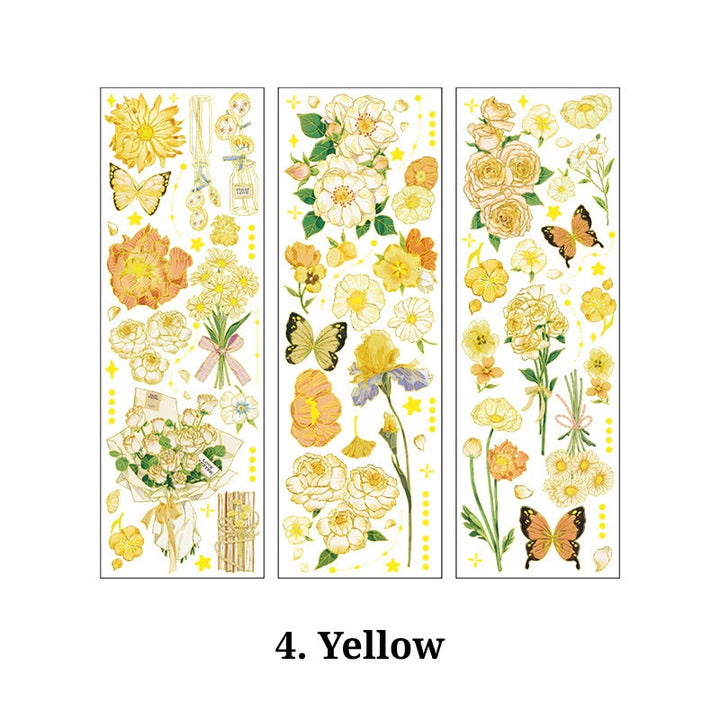 Creative Four Seasons Flowers Series Sticker For Journal Decor