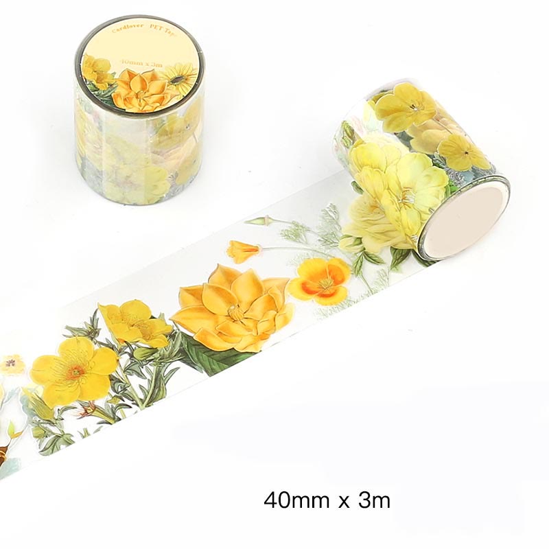 Flowers Filled The Garden Series PET Tape Decorative Scrapbook Tape