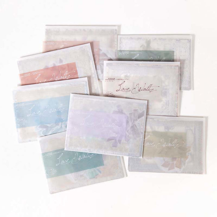 Lace Waltz Series Paper Sticker Set Decorative Journaling Backing Paper