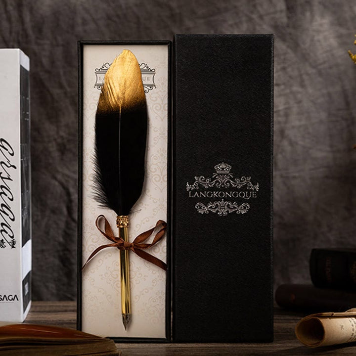 Luxury Golden Calligraphy Pen Refined Quill Dip Pen for Writing Signature