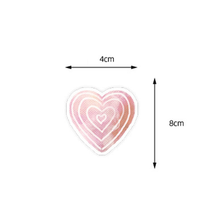 50pcs Heart Stickers Valentine's Day Sticker for Card Gifts Decor Scrapbook