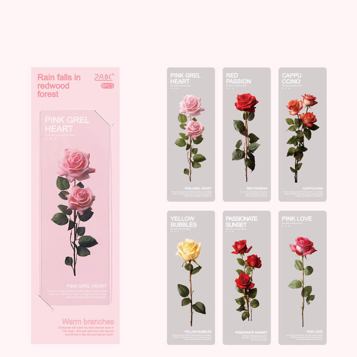 Transparent Elegant Floral Bookmark Waterproof Pet Book Decor