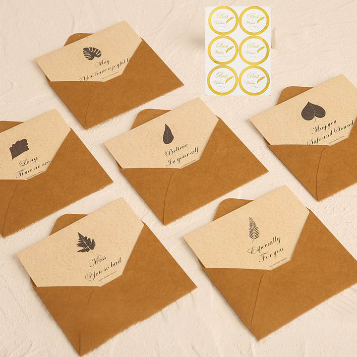 Leaves Greeting Card With Envelopes For Mail Letter