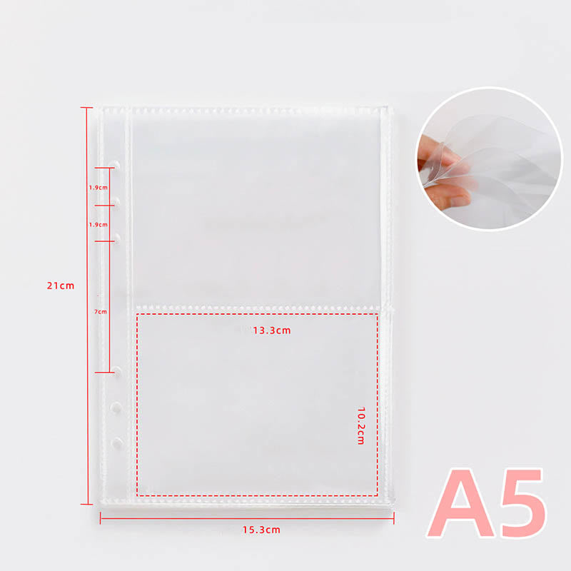 A5 Clear Transparent Cover Photo Album With Loose Leaf Binder