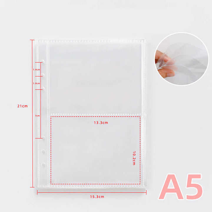 A5 Clear Transparent Cover Photo Album With Loose Leaf Binder