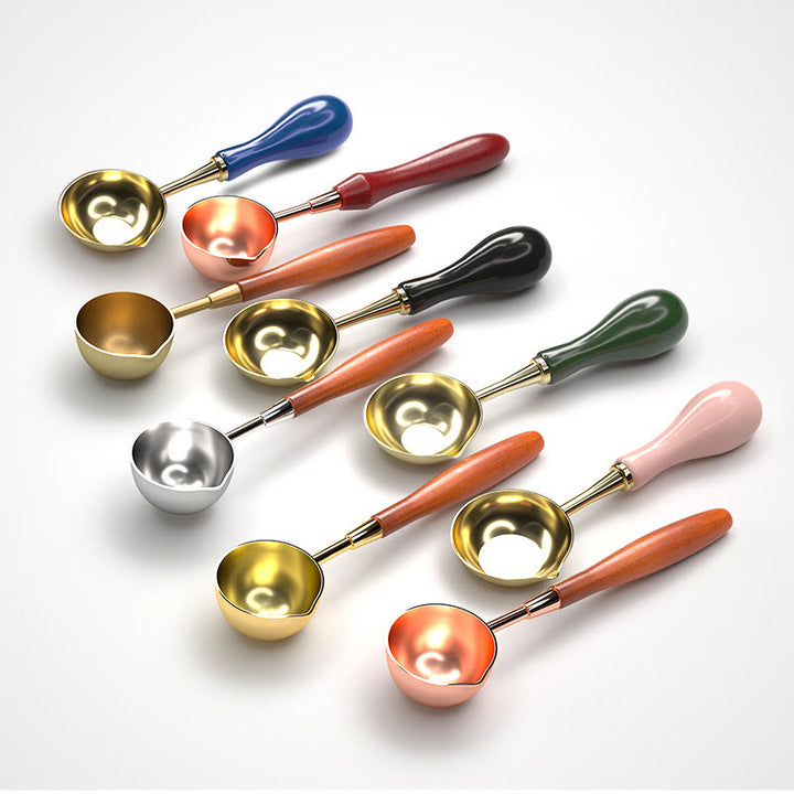 Wooden Metal Vintage Melting Spoon For Sealing Stamp